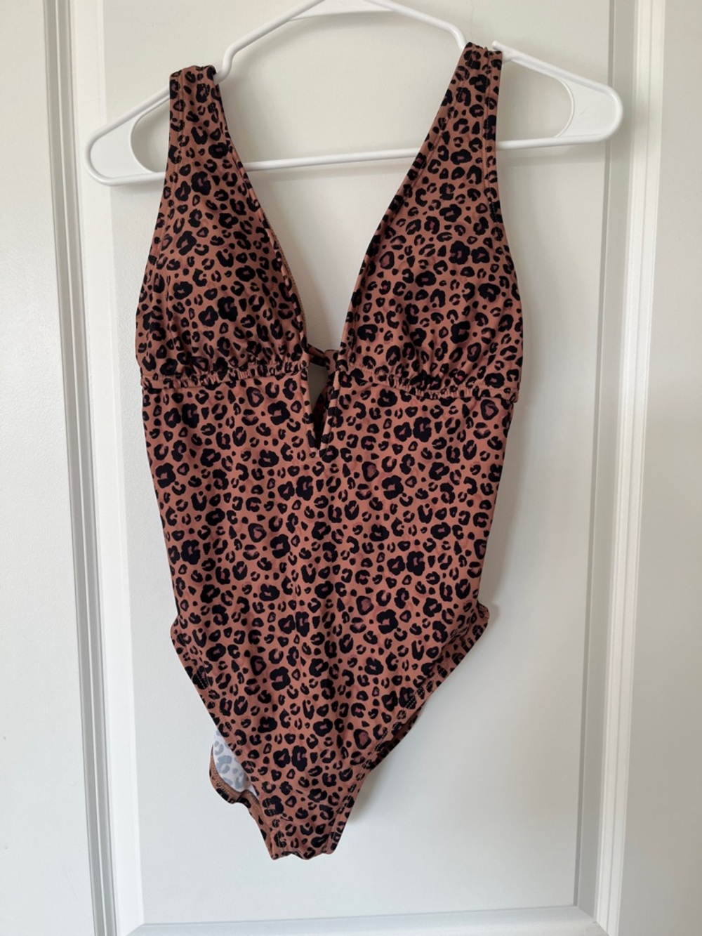 Shade or Shore - Leopard Print V-Neck One-Piece Swimsuit - Brown & Black
